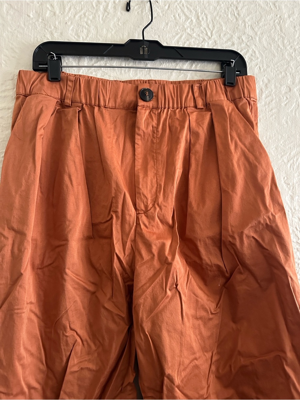 Anthropologie Maeve Curve Barrel Pants Poplin Terracotta Orange Medium - Picture 7 of 13